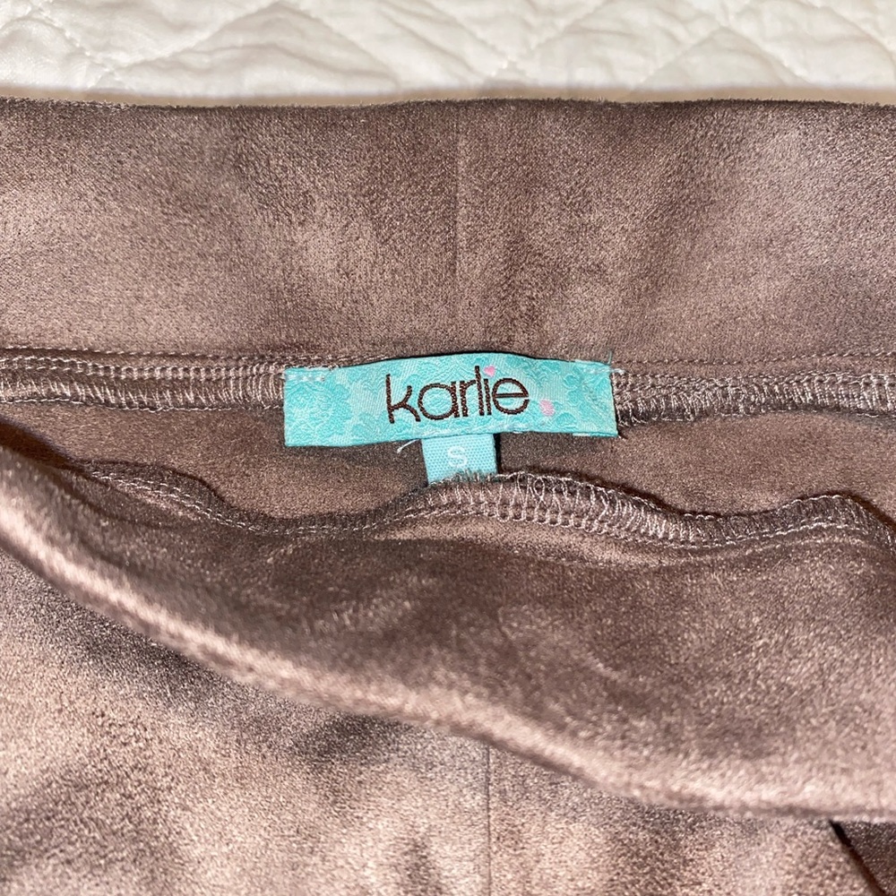 ✨BRAND NEW✨ NEVER WORN, Karlie brand suede moto leggings